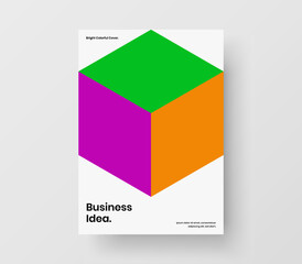 Unique geometric tiles company brochure layout. Original front page A4 vector design template.