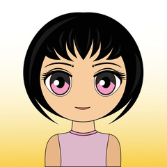 Fototapeta premium little girl cartoon character animation