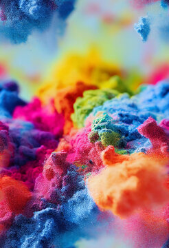 Multi Color Powder Explosion Design Generative AI