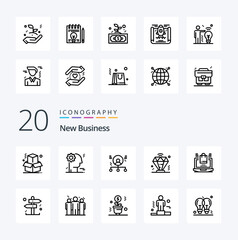 20 New Business Line icon Pack like membership business   man