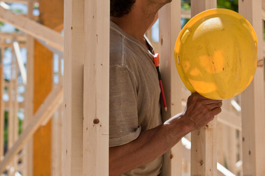Carpenter at a construction site