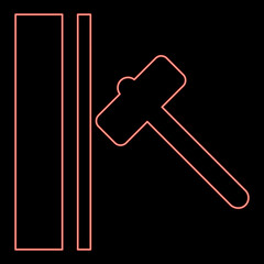 Neon extra strong Designation on the wallpaper symbol icon black color vector illustration flat style image red color vector illustration image flat style