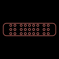 Neon adhesive Bandage Medical plaster icon black color vector illustration flat style image red color vector illustration image flat style