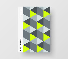 Modern flyer design vector template. Trendy geometric hexagons cover illustration.