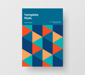 Isolated mosaic pattern brochure illustration. Clean flyer vector design concept.