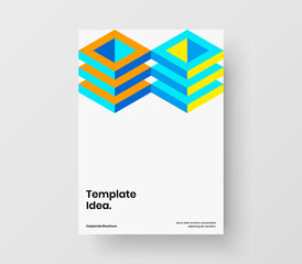 Vivid mosaic pattern leaflet template. Bright pamphlet A4 design vector concept.