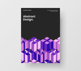 Isolated geometric hexagons placard illustration. Amazing company cover vector design layout.
