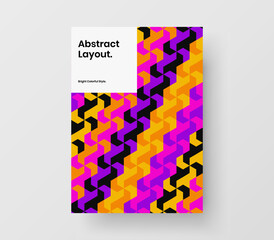 Modern catalog cover design vector concept. Abstract mosaic pattern corporate identity layout.