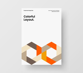 Isolated corporate cover design vector concept. Creative geometric hexagons company identity layout.