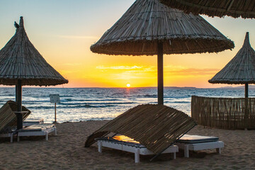 Sunrise on the Red Sea beach