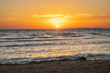 Sunrise on the Red Sea beach