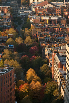 Southwest Corridor separating South End from Back Bay, Boston, Massachusetts, USA