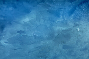 Eis - Schneekristalle - Winter - blau - Frost - Allgäu - Detail