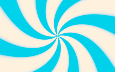 Spiral turquoise studio backdrop . Simple design with vintage style and blur effect. 3d rendering illustration.