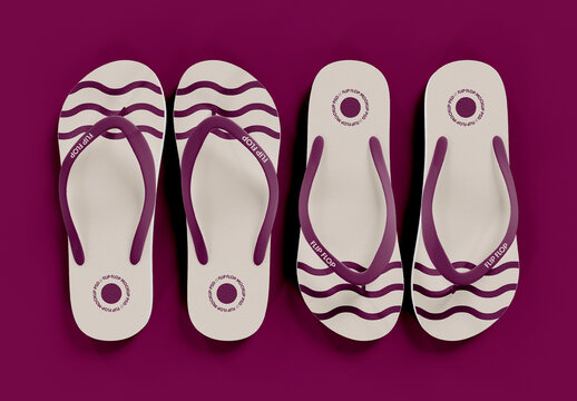 Top View of Flip Flops Mockup