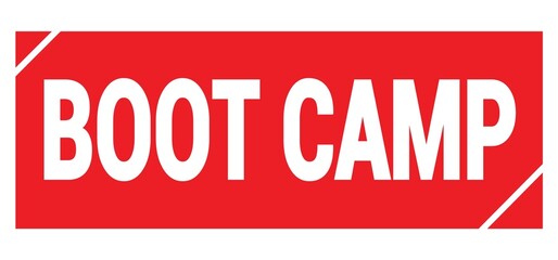 BOOT CAMP text written on red stamp sign.