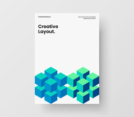 Fresh geometric tiles catalog cover illustration. Vivid annual report design vector concept.
