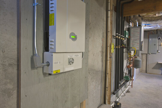 Photovoltaic inverter and transfer switch in the basement of a Green Technology Home