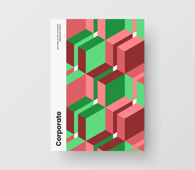 Bright company cover vector design layout. Premium mosaic hexagons flyer concept.