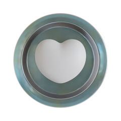 3d heart love coin illustration