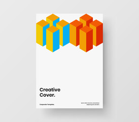 Premium mosaic hexagons journal cover layout. Amazing placard A4 design vector illustration.