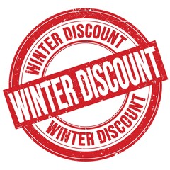 WINTER DISCOUNT text written on red round stamp sign