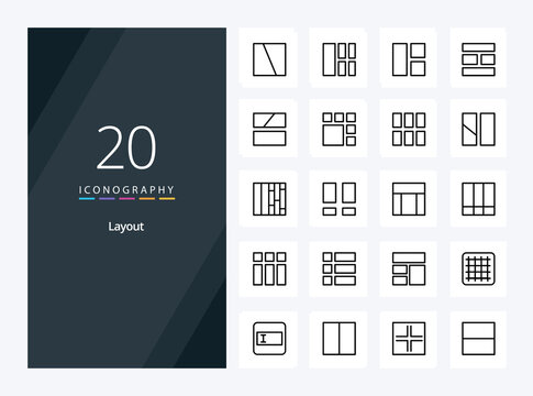 20 Layout Outline icon for presentation