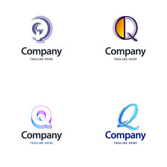 Fototapeta na wymiar Letter Q Big Logo Pack Design Creative Modern logos design for your business