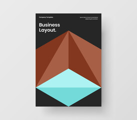 Premium geometric pattern leaflet layout. Bright cover vector design illustration.