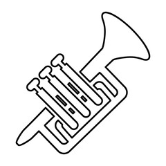 Obraz premium Trumpet Icon In Line Style