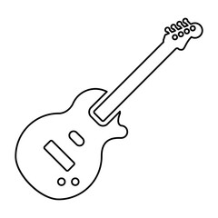 Bass Guitar Icon In Line Style