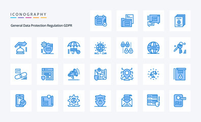 25 Gdpr Blue icon pack