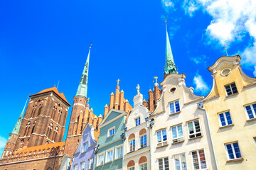 Colorful buildings in the Old Town of Gdansk, Poland