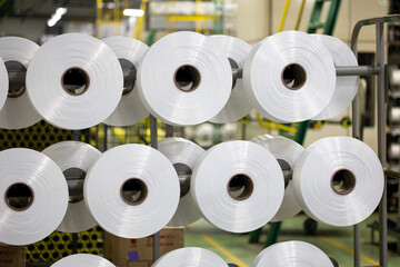 Polyester, synthetic fibers, spinning production line textile factories and spinning machinery and equipment manufacturing companies. clothing industry. textile production