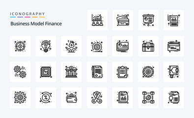 25 Finance Line icon pack