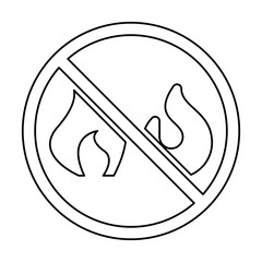 Fire Restriction Icon In Line Style