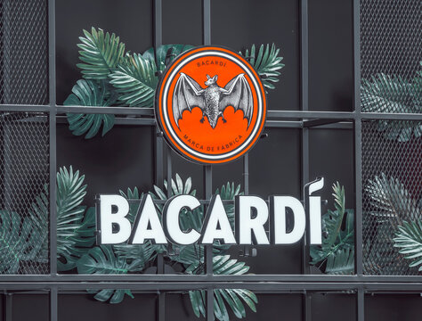 Bucharest, Romania -September 2022: Bacardi spirits drink companie logo.Famous white rum brand