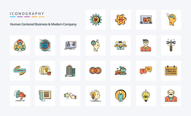 25 Human Centered Business And Modern Company Line Filled Style icon pack