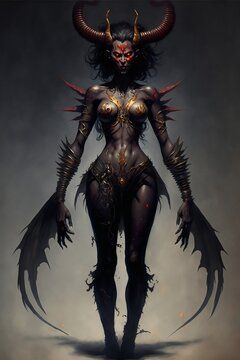 Female demon succubus created with AI