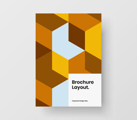 Bright geometric pattern front page layout. Colorful book cover vector design concept.