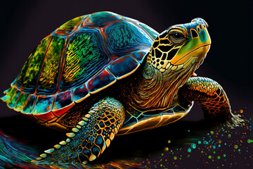 turtle pop art cartoon - obrazy, fototapety, plakaty