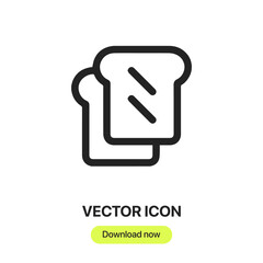 toast icon vector. Linear style sign for mobile concept and web design. toast symbol illustration. Pixel vector graphics - Vector.