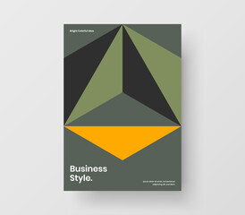 Simple booklet A4 vector design illustration. Creative mosaic shapes postcard concept.