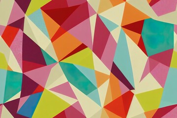 Fototapeta premium Summer and spring geometric pattern. Gift wrap paper, tablecloth, picnic blanke. Generative AI