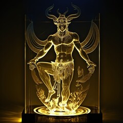 glass sculpture of an indian Zodiac Sign characters