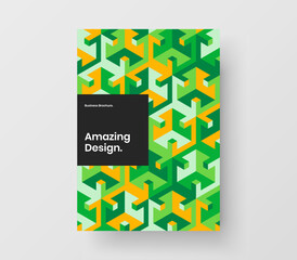 Multicolored geometric shapes corporate cover concept. Modern booklet A4 vector design template.