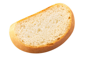 Bread baguette slice isolated, top view png