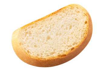 Bread baguette slice isolated, top view png