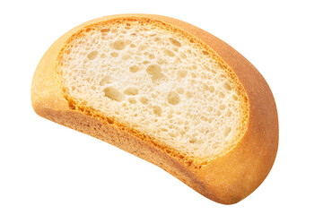 Bread baguette slice isolated, top view png