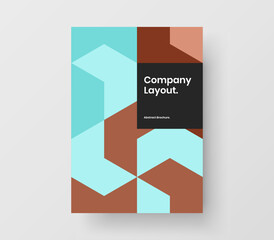 Trendy mosaic shapes cover template. Abstract pamphlet vector design illustration.